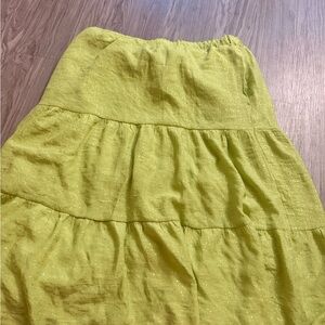 Nannette Lime Green Tiered A-Line Skirt